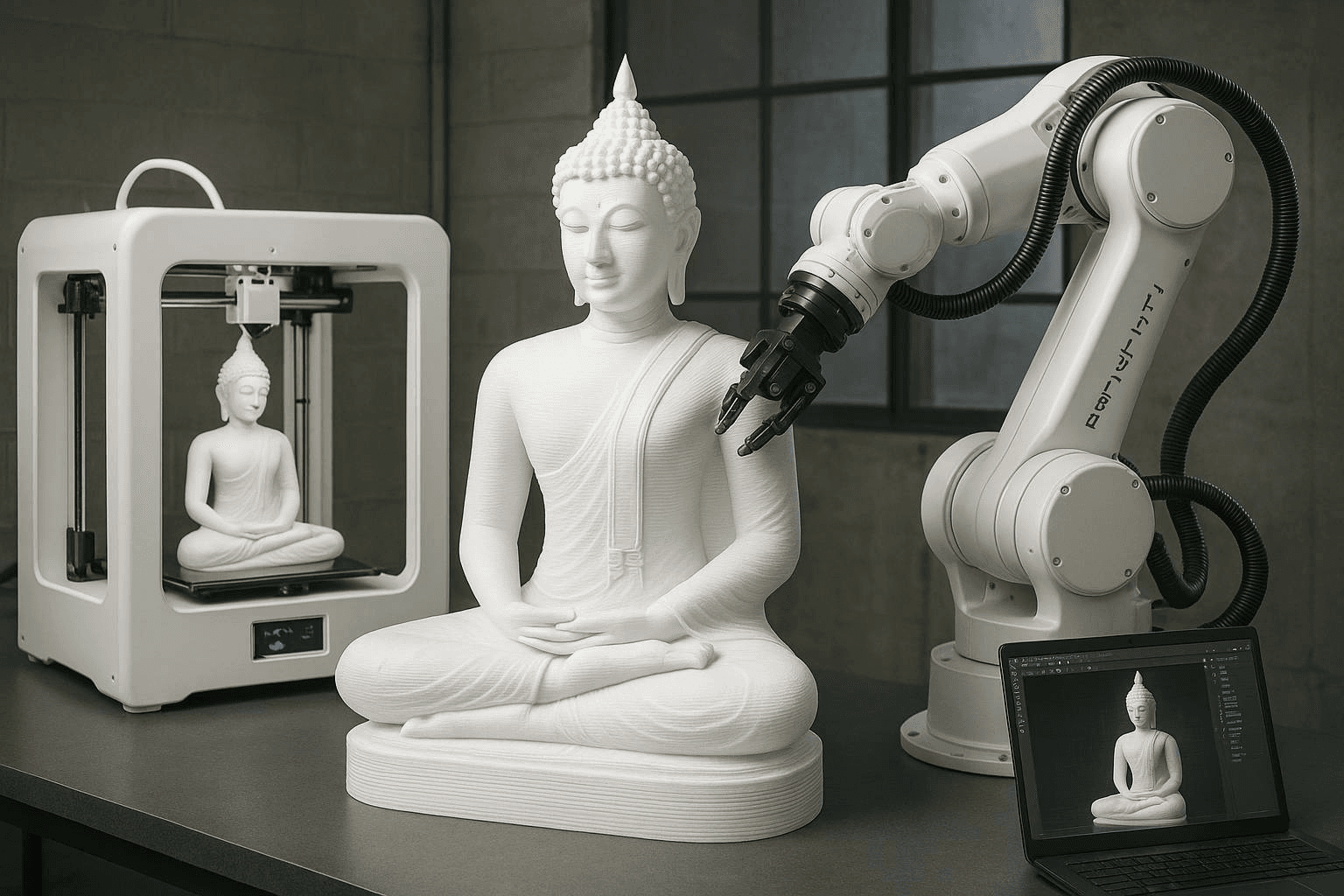 ขั้นตอนส่งออกผลงานพุทธศิลป์ไทย ด้วยเทคโนโลยี 3D Printing และ Robot-LWN3D